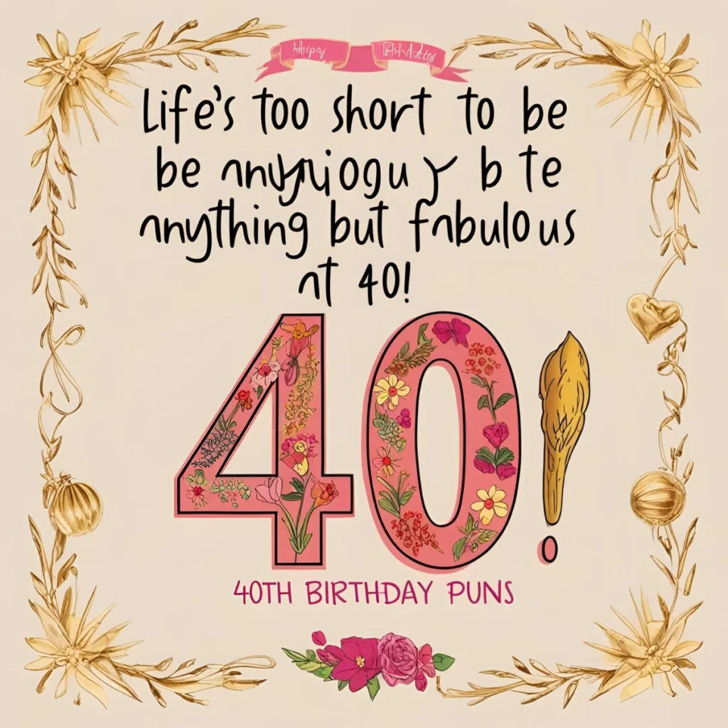 40th birthday puns